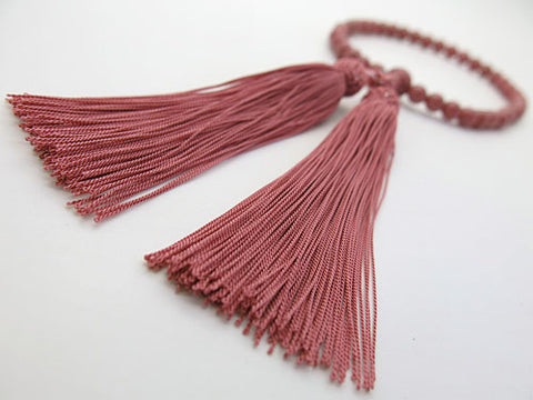 Women's Rose Gemstone Prayer Beads, 7mm Bead, Pink Tassel