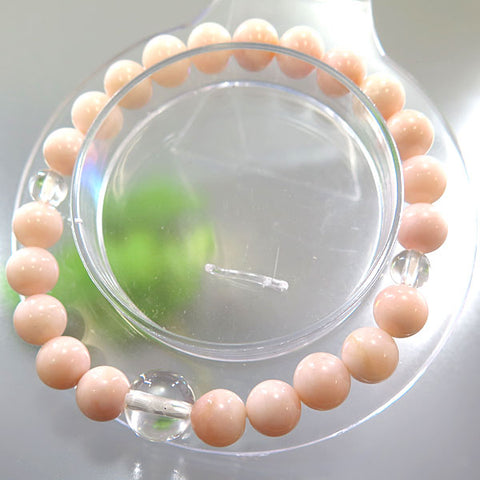 Pink Opal & Crystal Bracelet, 8mm Bead, Limited Edition