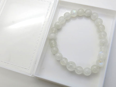 Blue Moonstone 8mm bead bracelet, matching set