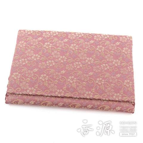 Kibune Prayer Beads Bag No.7, Bi-Fold, Pure Silk Sakura Karahana (Cherry Blossom Chinese-Flower)