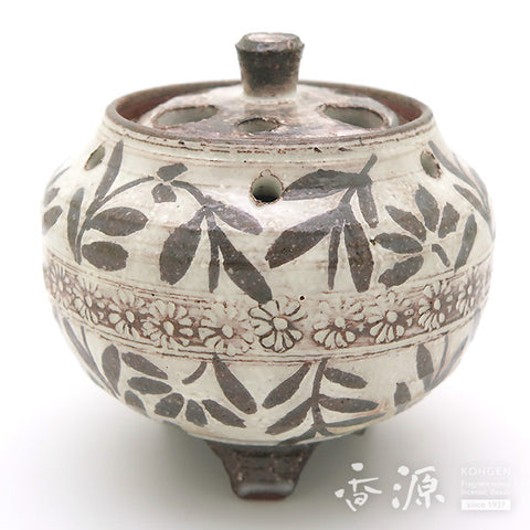 Kyoto Ware Incense Burner – Mishima Arabesque Carving