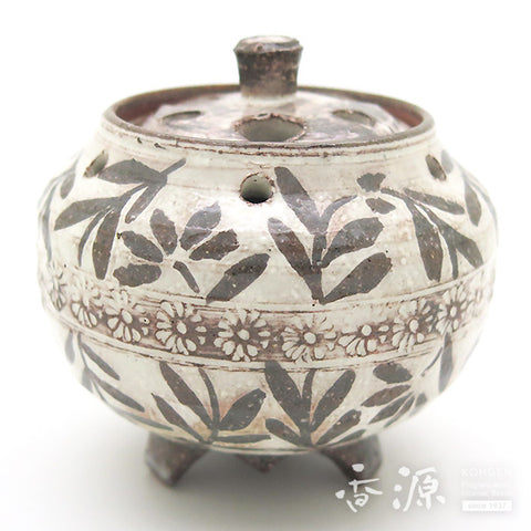 Kyoto Ware Incense Burner – Mishima Arabesque Carving