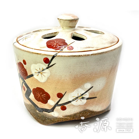 Kyoto Ware Incense Burner – Kenzan Style Cherry & Plum Series
