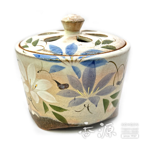 Kyoto Ware Incense Burner – Kenzan Style Summer Flowers Series