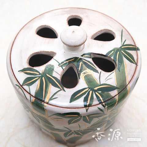 Kyoto Ware Incense Burner – Kenzan Style Plants & Vines Series