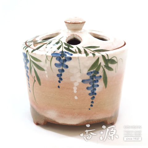 Kyoto Ware Incense Burner – Kenzan Style Plants & Vines Series