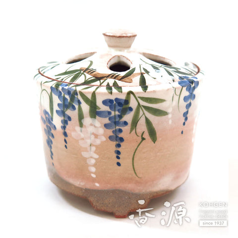 Kyoto Ware Incense Burner – Kenzan Style Plants & Vines Series