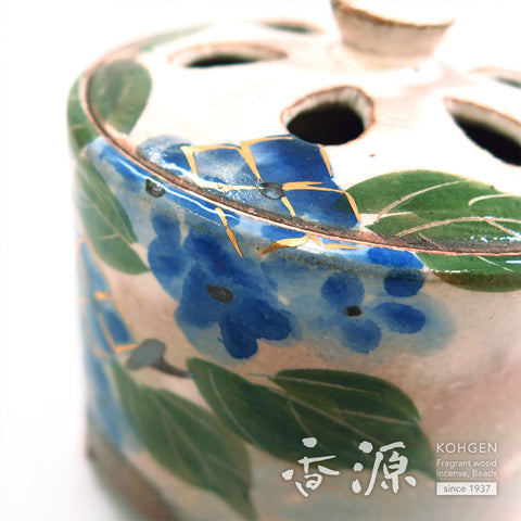 Kyoto Ware Incense Burner – Kenzan Style Summer Flowers Series