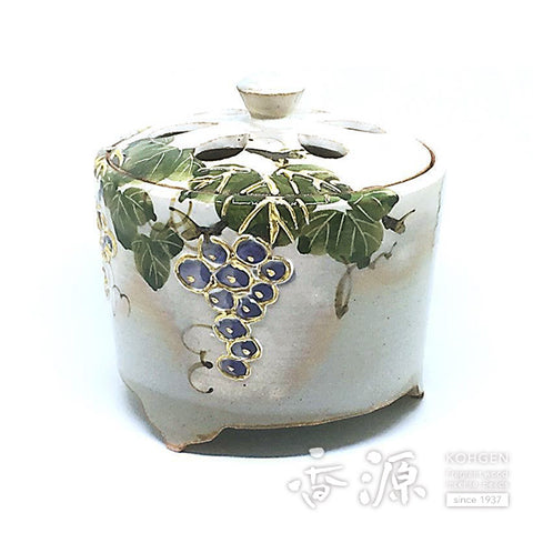 Kyoto Ware Incense Burner – Kenzan Style Plants & Vines Series