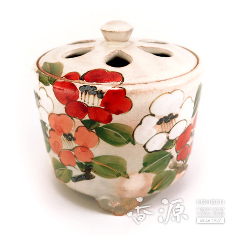 Kyoto Ware Incense Burner – Kenzan Style Cherry & Plum Series