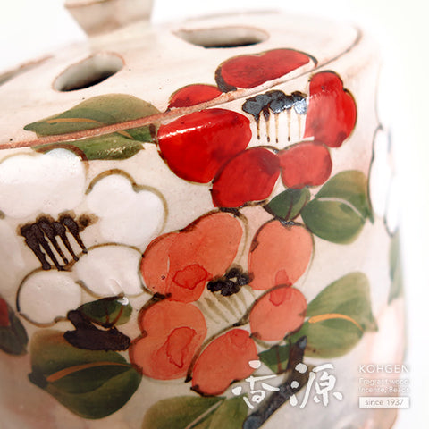 Kyoto Ware Incense Burner – Kenzan Style Cherry & Plum Series