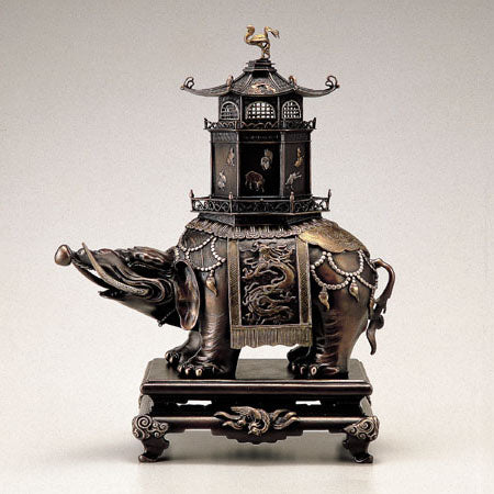 Takaoka Metalwork Elephant pagoda Incense Burner