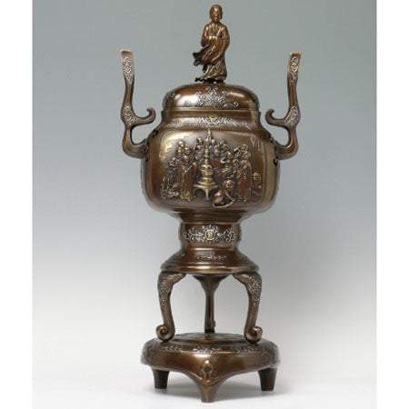 Takaoka Metalwork 16 arhat Incense Burner