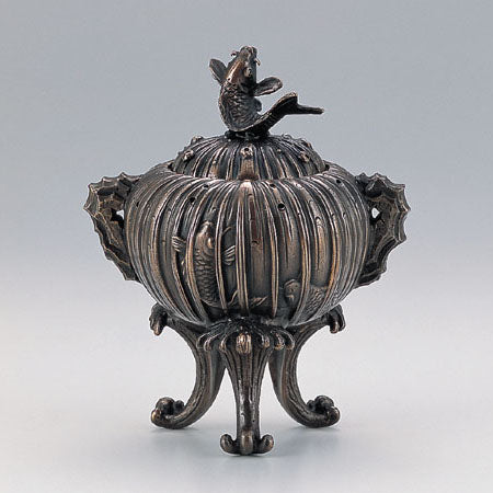 Takaoka Metalwork Carp waterfall climbing Incense Burner