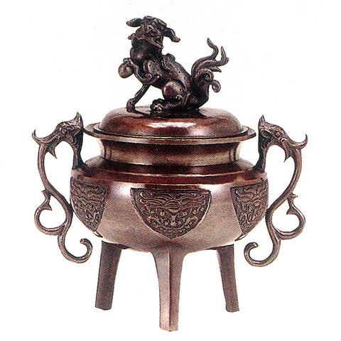 Takaoka Metalwork Incense Burner, Toku-colored small