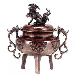 Yamato type lion cover incense burner