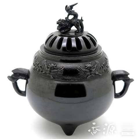 Takaoka Metalwork Hoju lion lid Incense Burner