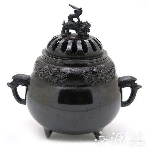 Takaoka Metalwork Hoju lion lid Incense Burner
