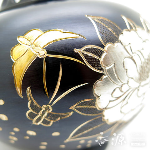 Takaoka Metalwork Incense Burner, peony