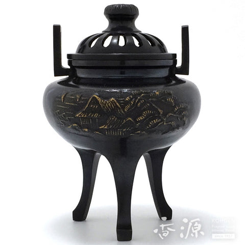 Takaoka Metalwork Chrysanthemum mountain water Incense Burner