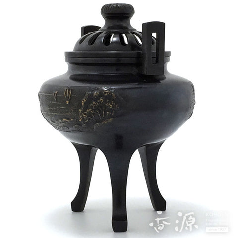 Takaoka Metalwork Chrysanthemum mountain water Incense Burner