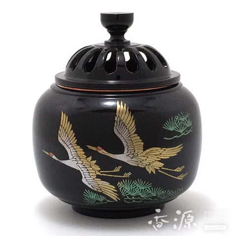 Takaoka Metalwork Incense Burner, Twin Cranes
