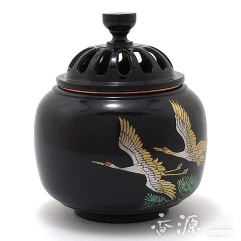 Takaoka Metalwork Incense Burner, Twin Cranes