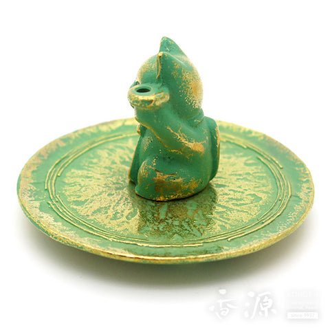 Takaoka Metalwork Incense Holder, Cat