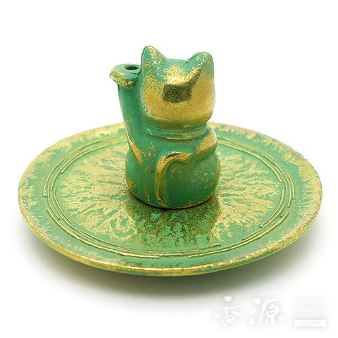 Takaoka Metalwork Incense Holder, Cat