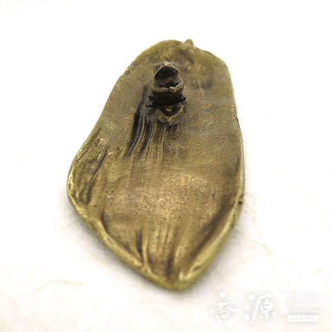 Takaoka Metalwork Frog Incense Holder, Frog on Bamboo (Large)