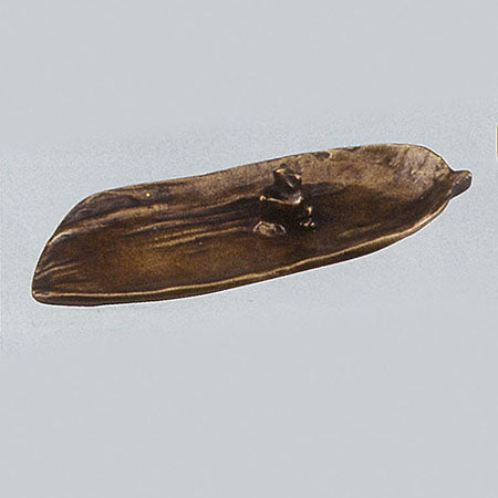 Takaoka Metalwork Frog Incense Holder, Frog on Bamboo (Small)