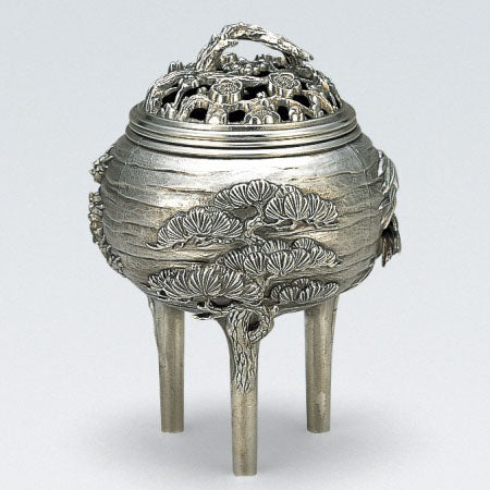 Takaoka Metalwork Auspicious Shochikubai Incense Burner