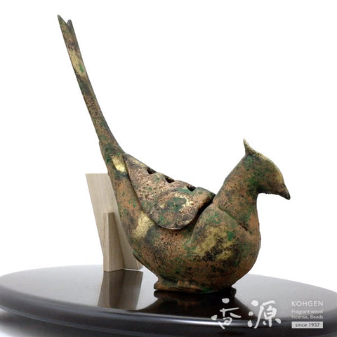 Takaoka Metalwork Pheasant Incense Burner, Soil color
