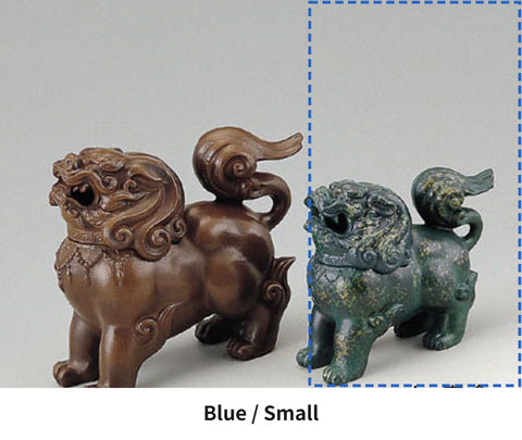 Takaoka Metalwork Lion Incense Burner - Blue (Blue-Gold), Small
