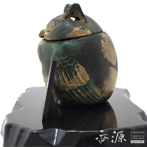 Takaoka Metalwork Owl Incense Burner, With Stand 1