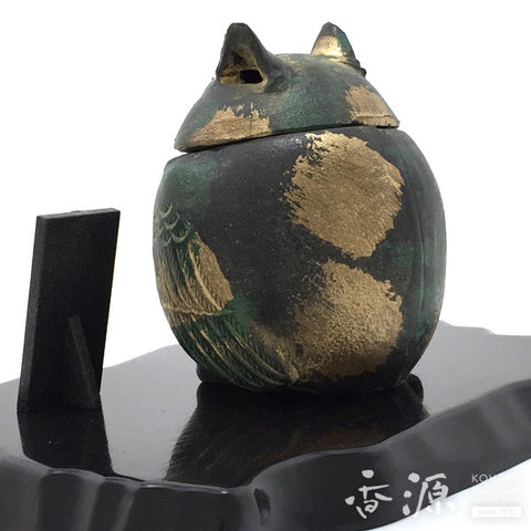 Takaoka Metalwork Owl Incense Burner, With Stand 1