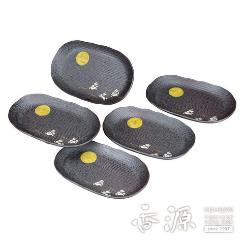 Kutani ware oval plate set