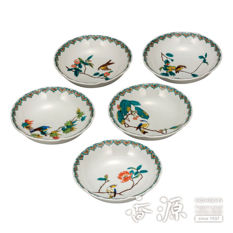 Kutani ware shallow bowl set
