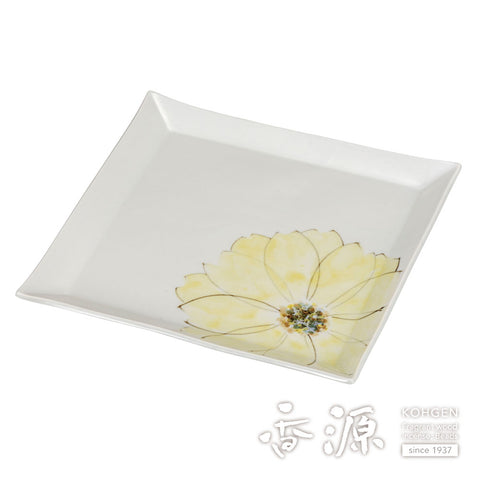 Kutani ware square plate