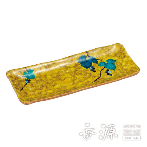 Kutani ware long square plate