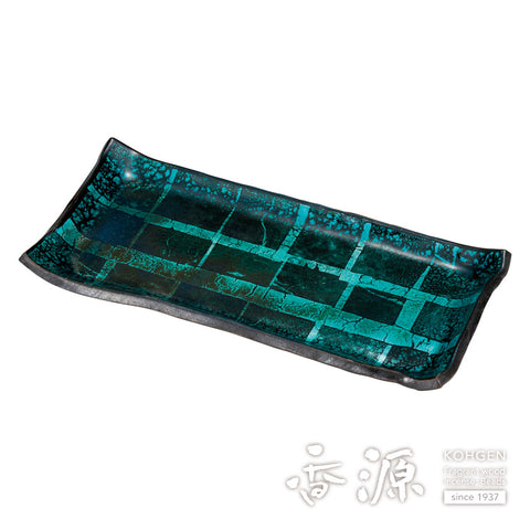 Kutani ware long square plate