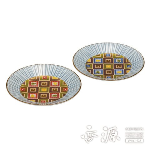 Kutani ware pair plate