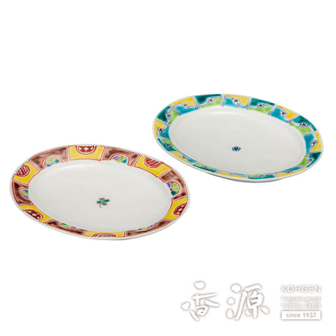 Kutani ware oval set plate