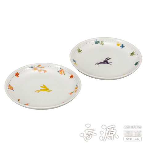 Kutani ware pair plate