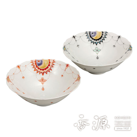 Kutani ware pair bowl