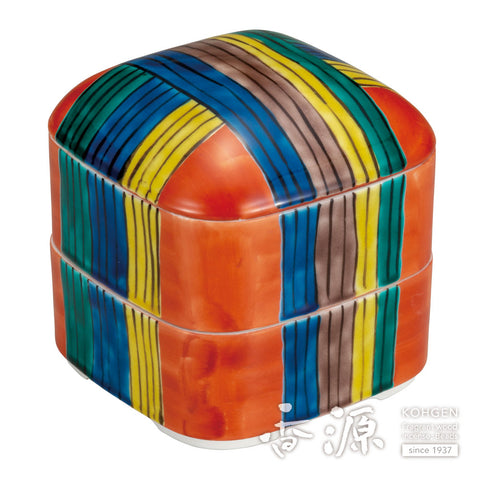 Kutani ware two-tiered heavy