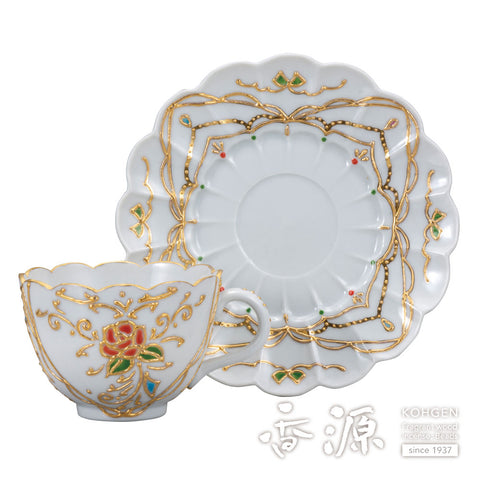 Kutani ware cup and saucer