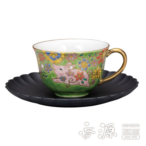 Kutani ware cup and saucer