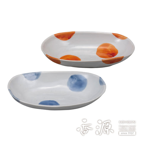 Kutani ware oval bowl set
