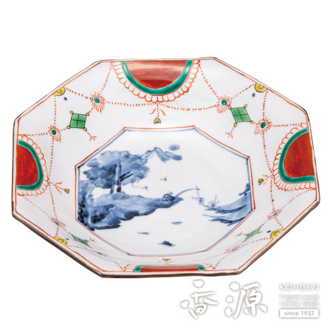Kutani ware octagonal plate